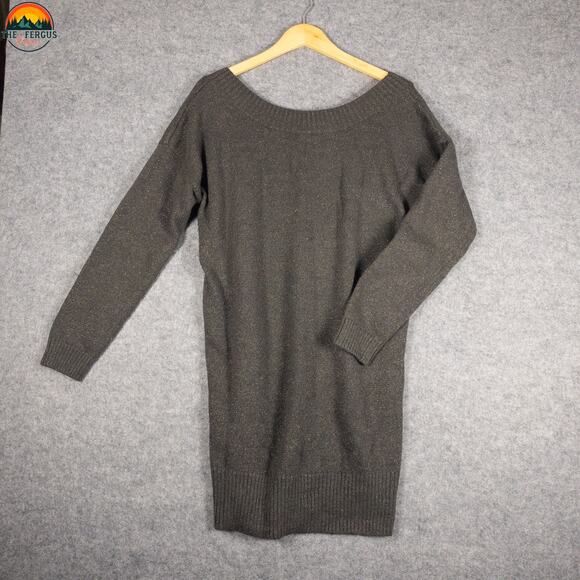 Gap Sweater Dress Gray Wool Blend Long Sleeve Low Back Preppy Women's Size Large - Picture 1 of 9
